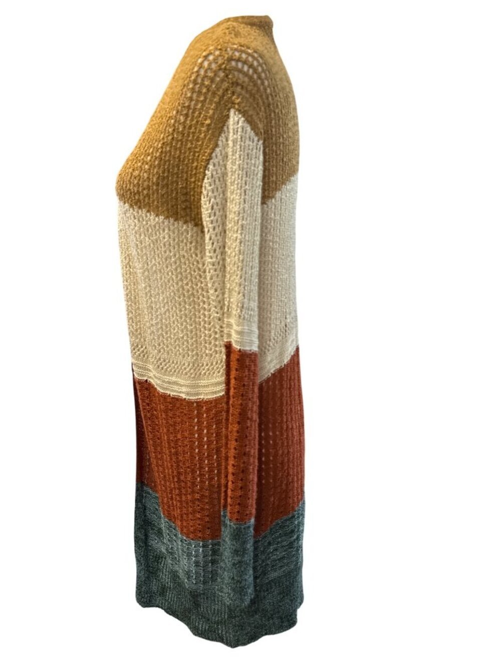 Linda Anderson Open Knit Color Block Cardigan~Size M~Multicolor Sweater L13 32 - Picture 3 of 9